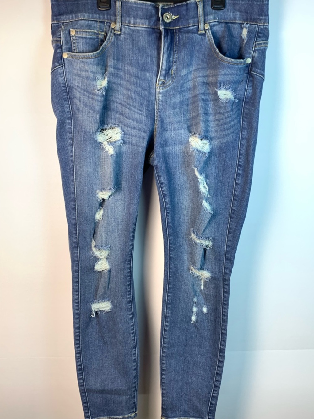 torrid Light Blue Distressed Skinny Jeans